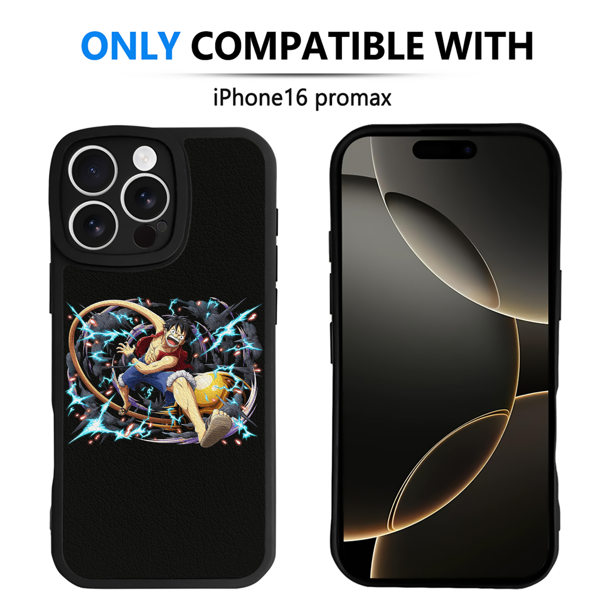 （画像用） ワンピース モンキー・D・ルフィ ONE PIECE Monkey D. Luffy 【iPhone 16シリーズ対応】シリコンスマホケース（レザー調） 材質：シリコン